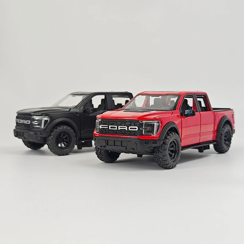 

1:32 simulation Ford F150 pickup alloy car model with doors that can be opened, sound and light feedback off-road vehicle model
