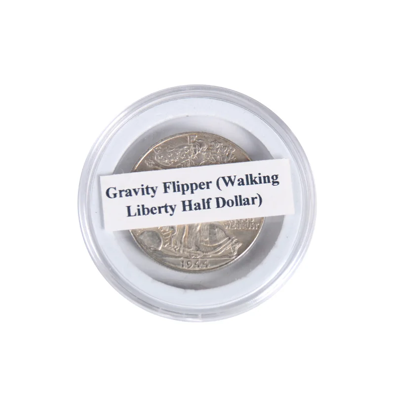 Gravity Flipper Coin ( Walking Liberty Half Dollar ) Magic Tricks Special Magnetic Butterfly Coin Money Magic Accessories Stage