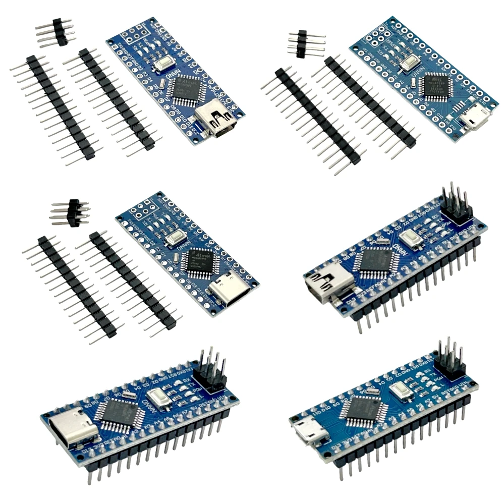 Placa de desarrollo Arduino Nano V3.0, módulo controlador ATMEGA328PB de 16Mhz con cargador de arranque compatible y placa de expansión Nano