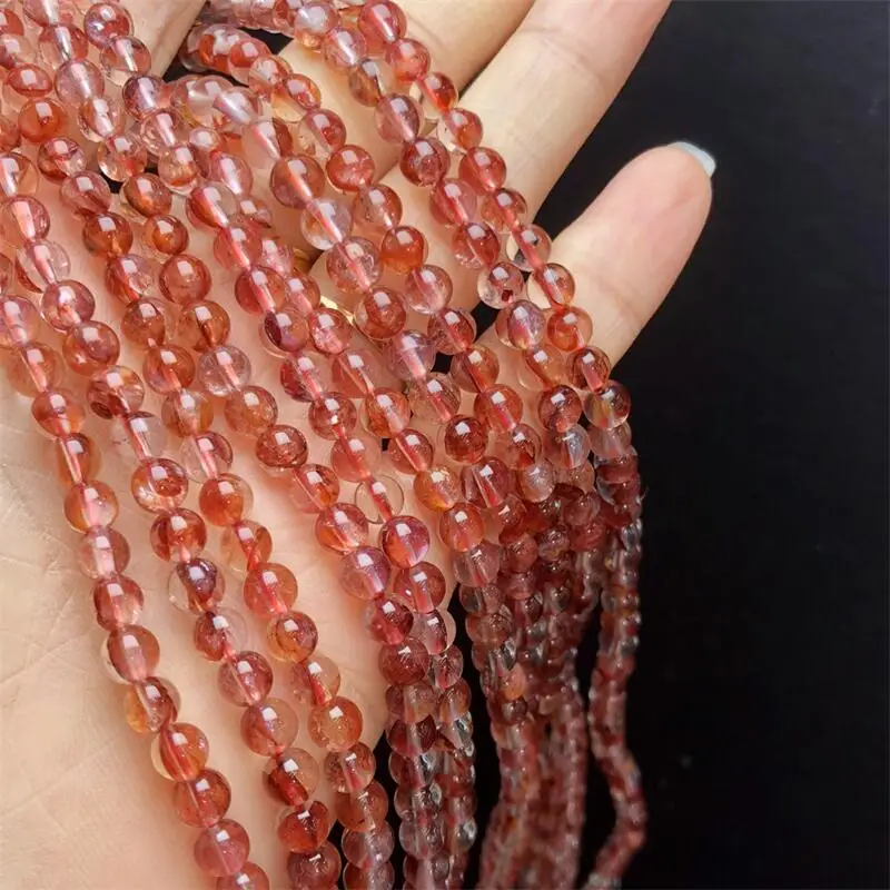 5MM Natural Yellow Fire Quartz Hematoid Triple Circle Bracelet Fashion Reiki Healing Energy Gemstone Jewelry Holiday Gift 1PCS