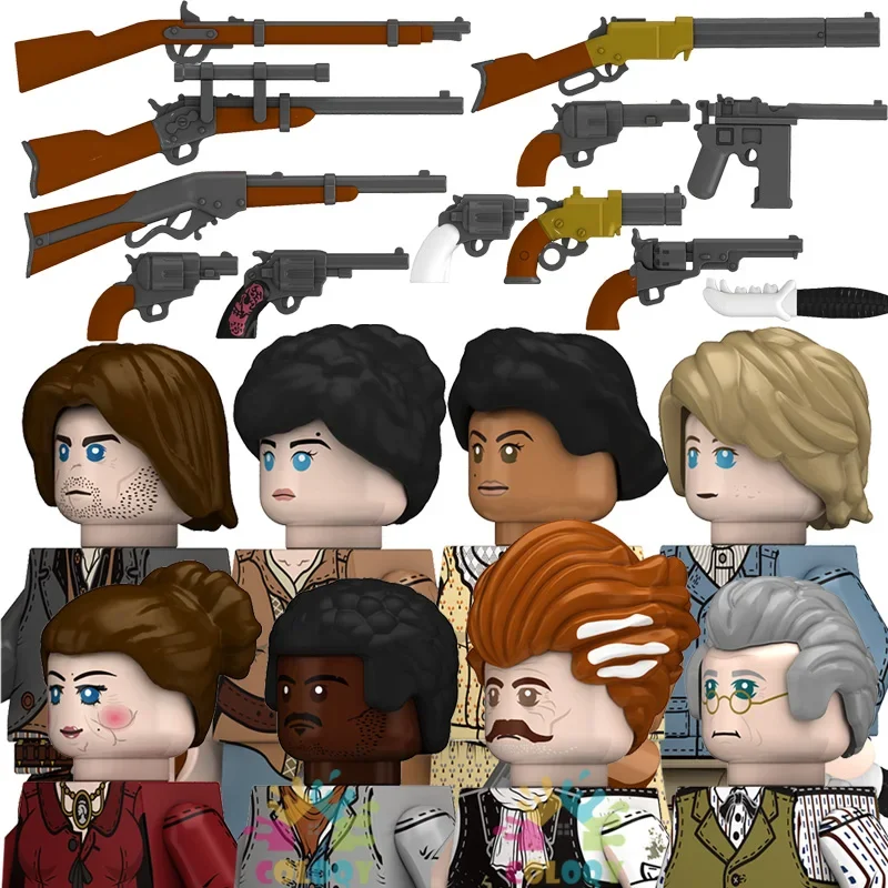 Juguetes para Niños, Serie Vaqueros, Bloques de Construcción, Corsé, Venganza, Hoper, Pastor, Escritor, Mini Figuras de Acción, Juguetes para Niños, Regalos de Cumpleaños