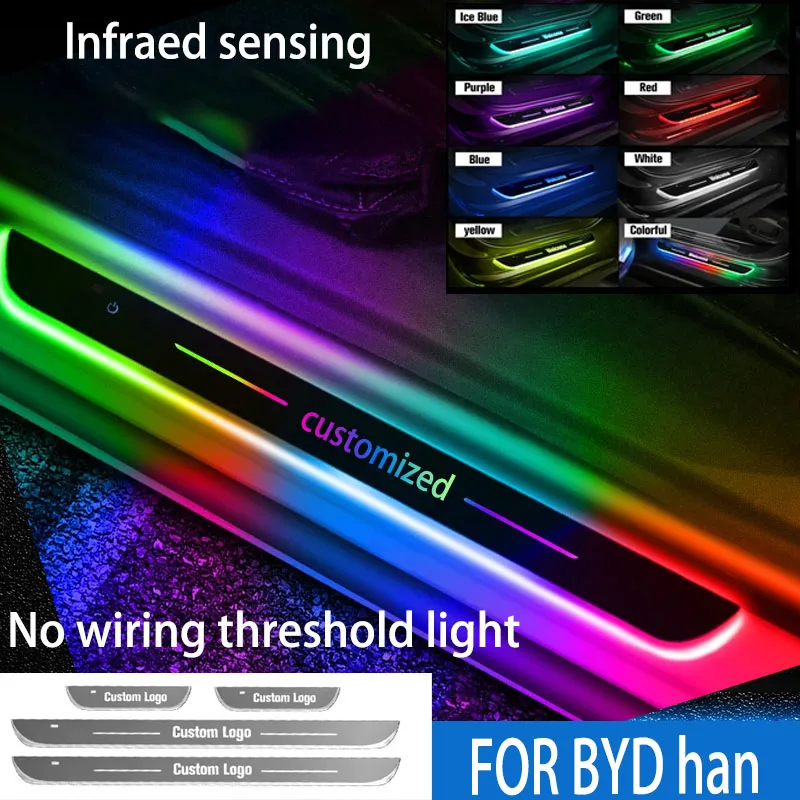 

FOR BYD han Welcome pedal ambient light LED car intelligent sensing magic flow decorative light Interior modification