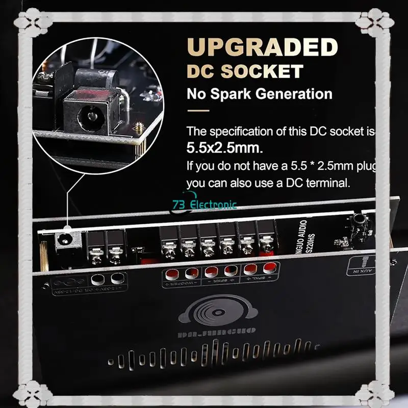 24-Hour Delivery DAJUNGUO 1Set S220HS Bluetooth Power Amplifier Board, 2.1 Channel TDA7498E 160Wx2+220W 12V-38V Audio Power Ampl