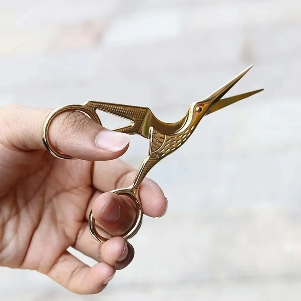 Professional Tool Bird Shape Nail Art Shears Stainless Steel Precision Crane Embroidery Shears Sewing Shears Handmade Crafts
