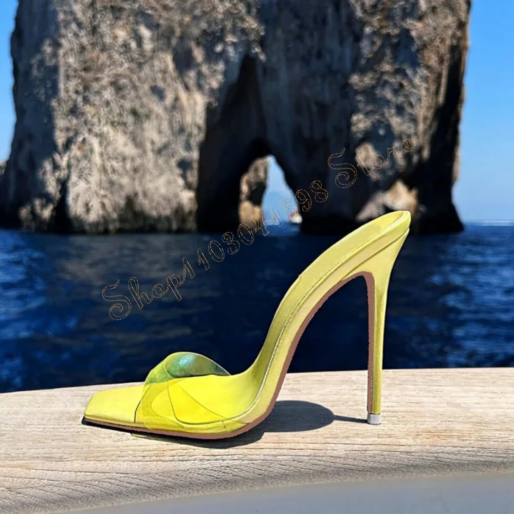 PVC Peep Toe Slippers Stilettos High Heels High Heel Shoes for Women Fashion  Heels Beach Party Shoes 2024 Zapatos Para Mujere