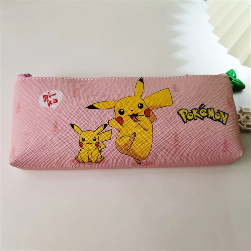 Imagem -03 - Pokémon pu Lápis de Couro Case Caixa Bonito Papelaria Pen Bolsa Kawaii Material Escolar 24 Pcs por Lote