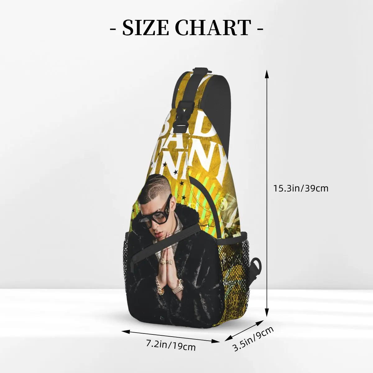 Bad Music Album Small Sling Bags Chest Crossbody Shoulder Sling Backpack Travel Hiking Daypacks Bunny Printed Bags