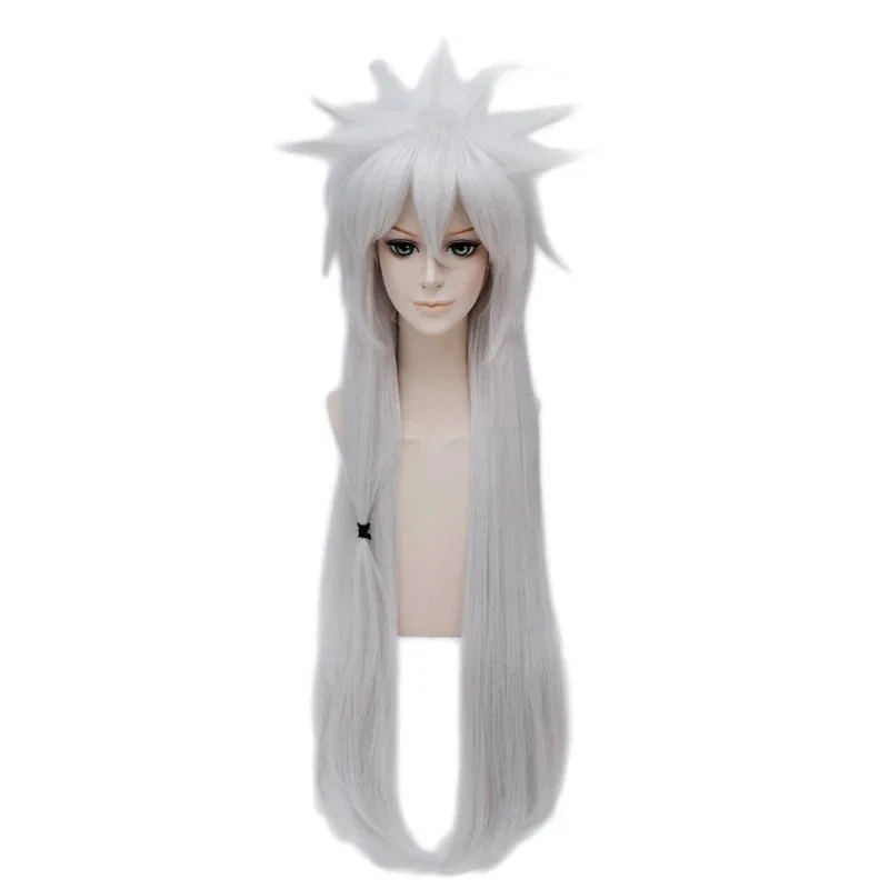 

Anime Cosplay Jiraiya Wig Long Silver Heat Resistant Sythentic Hair Halloween Party Cosplay Costume Wigs + Wig Cap