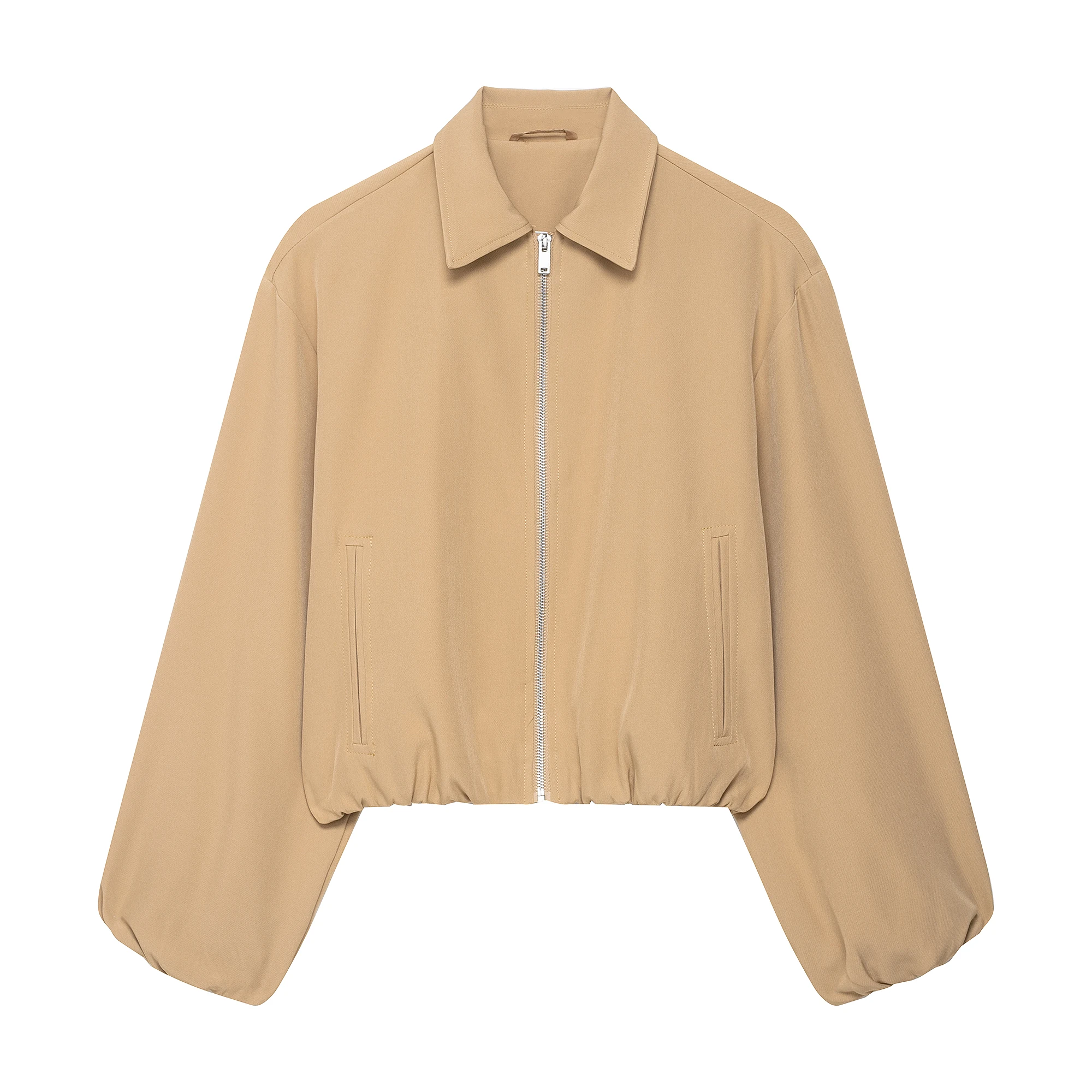 DUOPERI Damen-Bomberjacken, modisch, mit Reißverschluss vorne, Reverskragen, lange Ärmel, lässig, weiblich, elegant, schick, Damen-Outfits