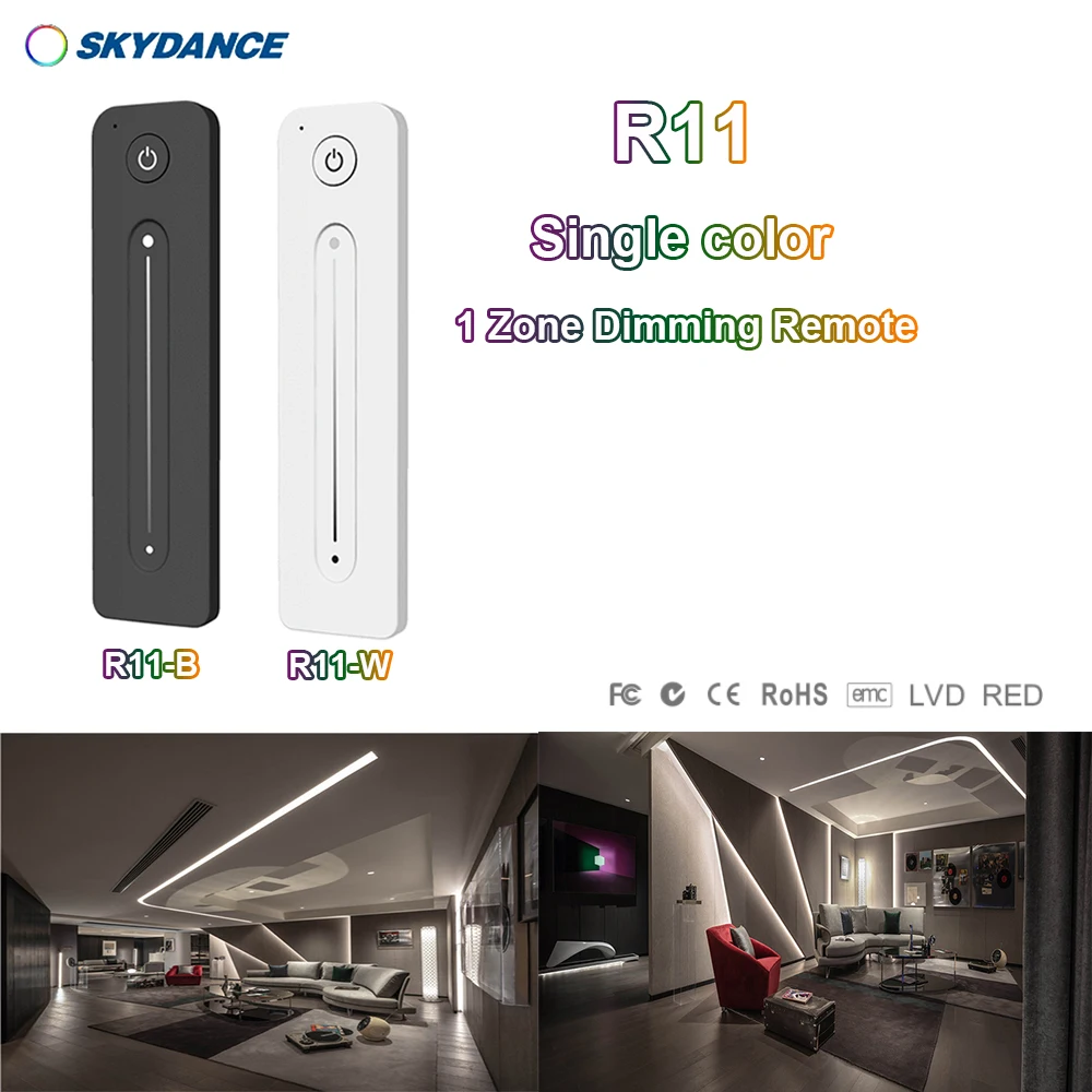 R10 R11 R12 R13 R14 1 Zone RF(2.4GHz) Single color Dual color RGB RGBW RGB+CCT Dimming Remote Switch for LED strip or Module