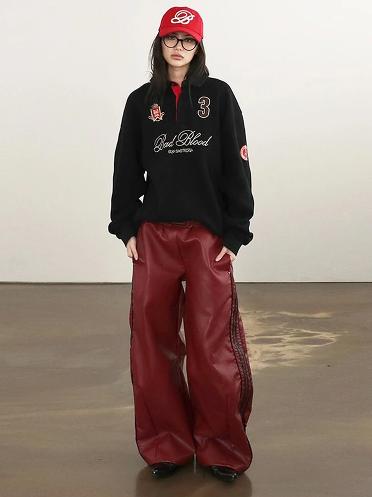 American Sle Los Sweatshirt Dames Design High-End Feeling Small Cro Spicy Girl Rugby Top Herfst Lange Sve Kraag