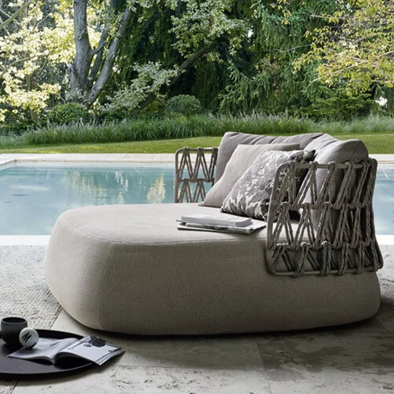 Italian Style High Grade Courtyard Villa Garden Sofa Leisurely Designer Simplicity Garden Sofa Art Outdoor Furniture Divano HBOS