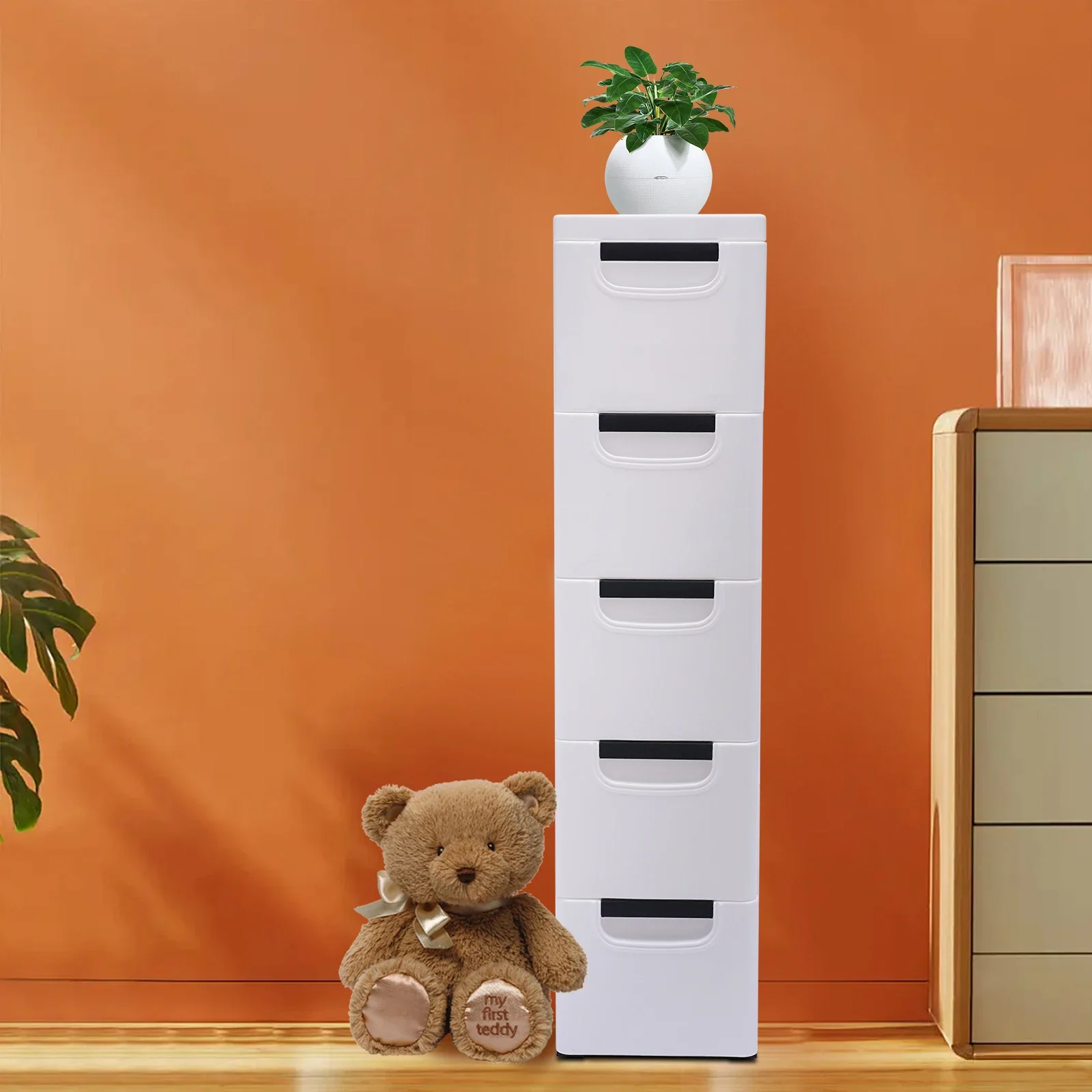 

Modern 5 Layers PP Storage Cabinet, Large Capacity Drawer Type Organized Storage Cabinet , for Storing Clothes, Towels, Toys,etc