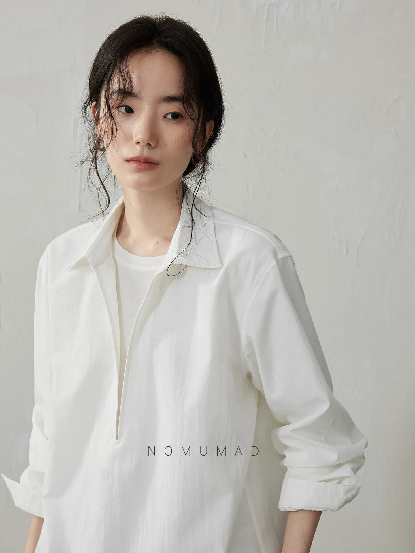 

Simple Elegance Long Sve Deep V Ne irt Jaet Nomumad Autumn New Arrival Sun Protection Polyester Cotton Blend Women's...