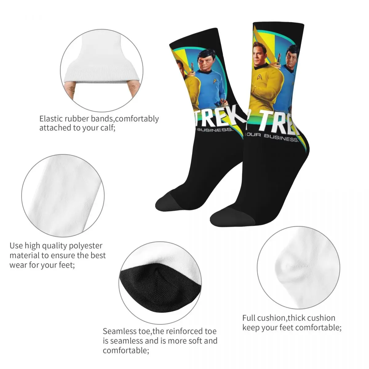 Men Women Stars Treks Original Series Socks Super Soft Casual Spock Vulcan Salute Socks Merch  Birthday Present