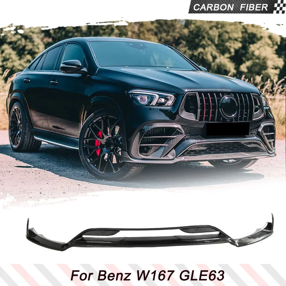 

Fits for Mercedes Benz GLE Clas W167 C167 GLE450 GLE53 GLE63 AMG Carbon Fiber Car Front Bumper Lip Spoiler Body Kits 2020-2022