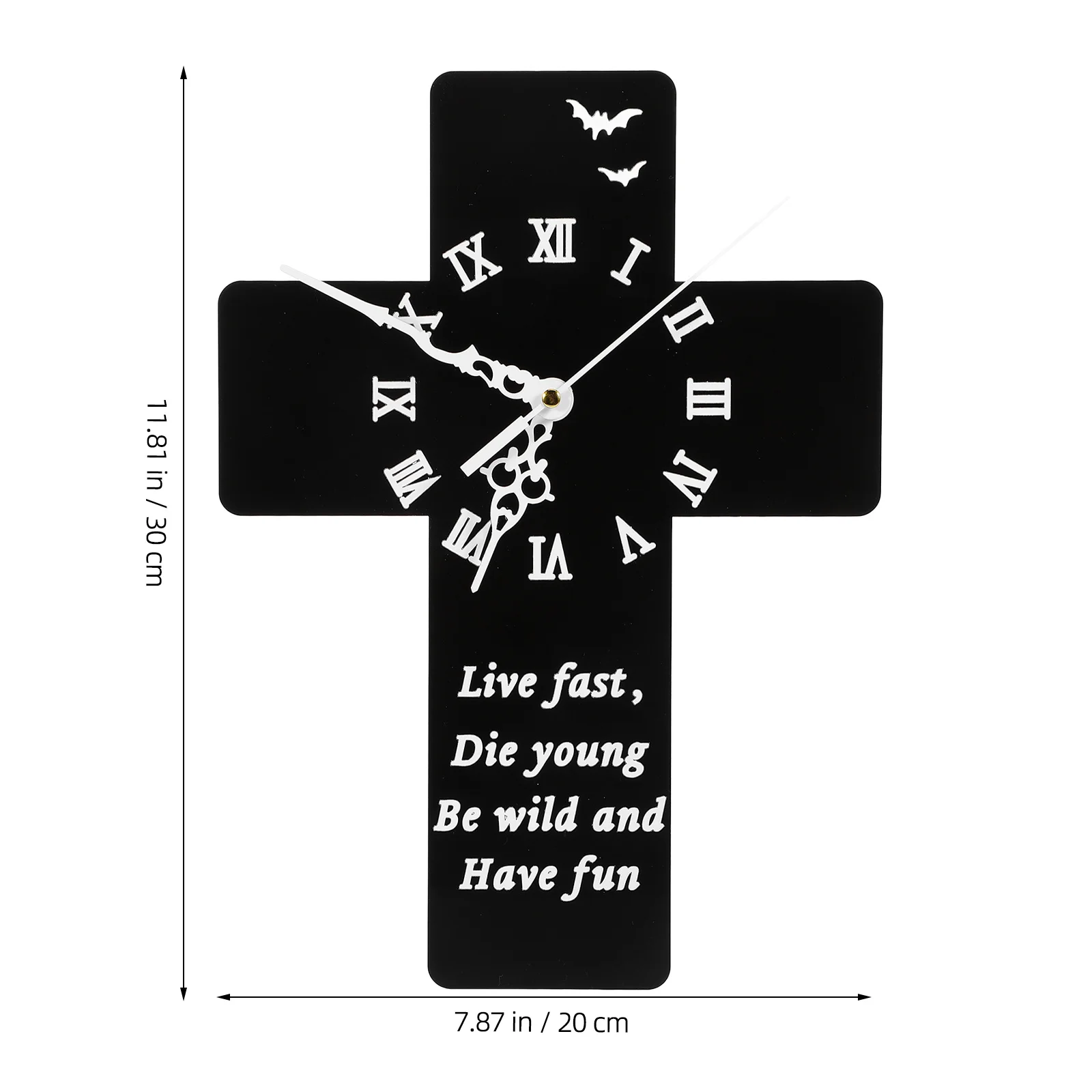 

Decorative Acrylic Wall Clock Cross Design Wall Decor Easy to Install Reliable Mechanism Home Decoration Home Clock Decor