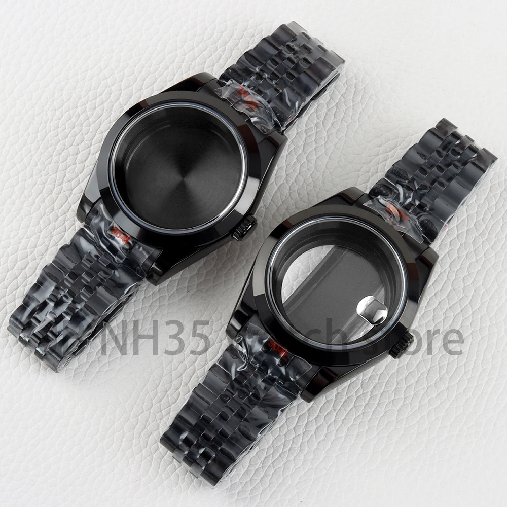 

Black 36/39mm nh35 Watch Case Fit Datejust NH35 NH36 Movement Sapphire Glass For Jubilee/Oyster Bracelet Watch Accessories
