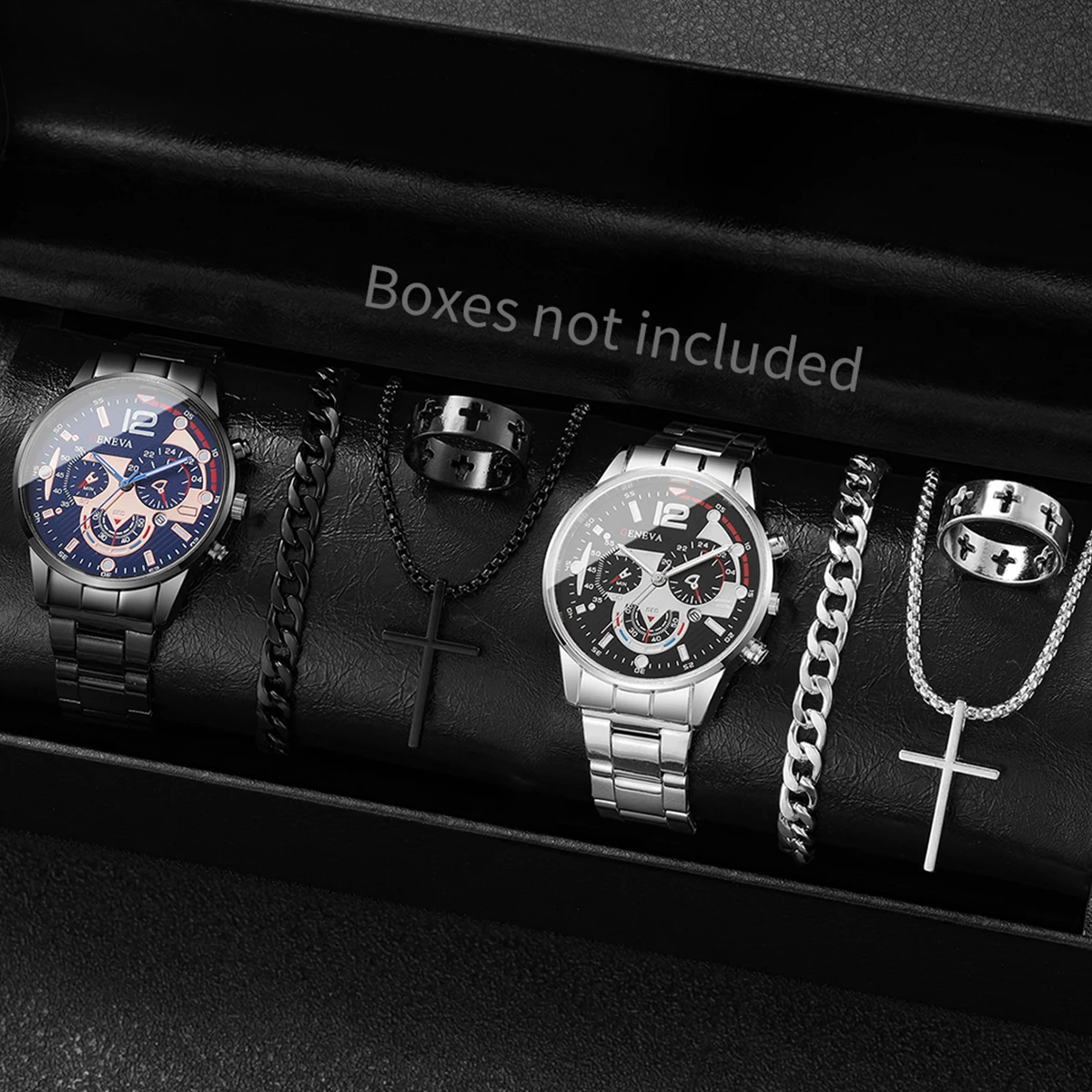 

8PCS/Set Fashion Men Business Watches Luxury Analog Quartz Watch for Men Clock Jewelry Set Reloj Hombre（Without Box）