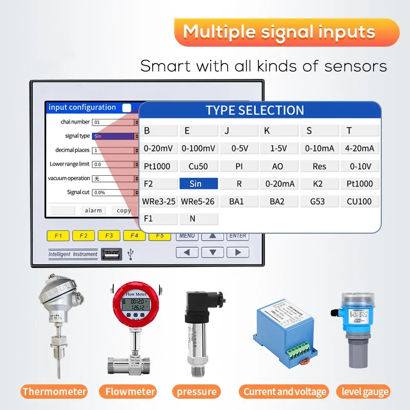 Digital Paperless Recorder Color LCD Multi-Channel Temperature Humidity Pressure Current Inspection Logger