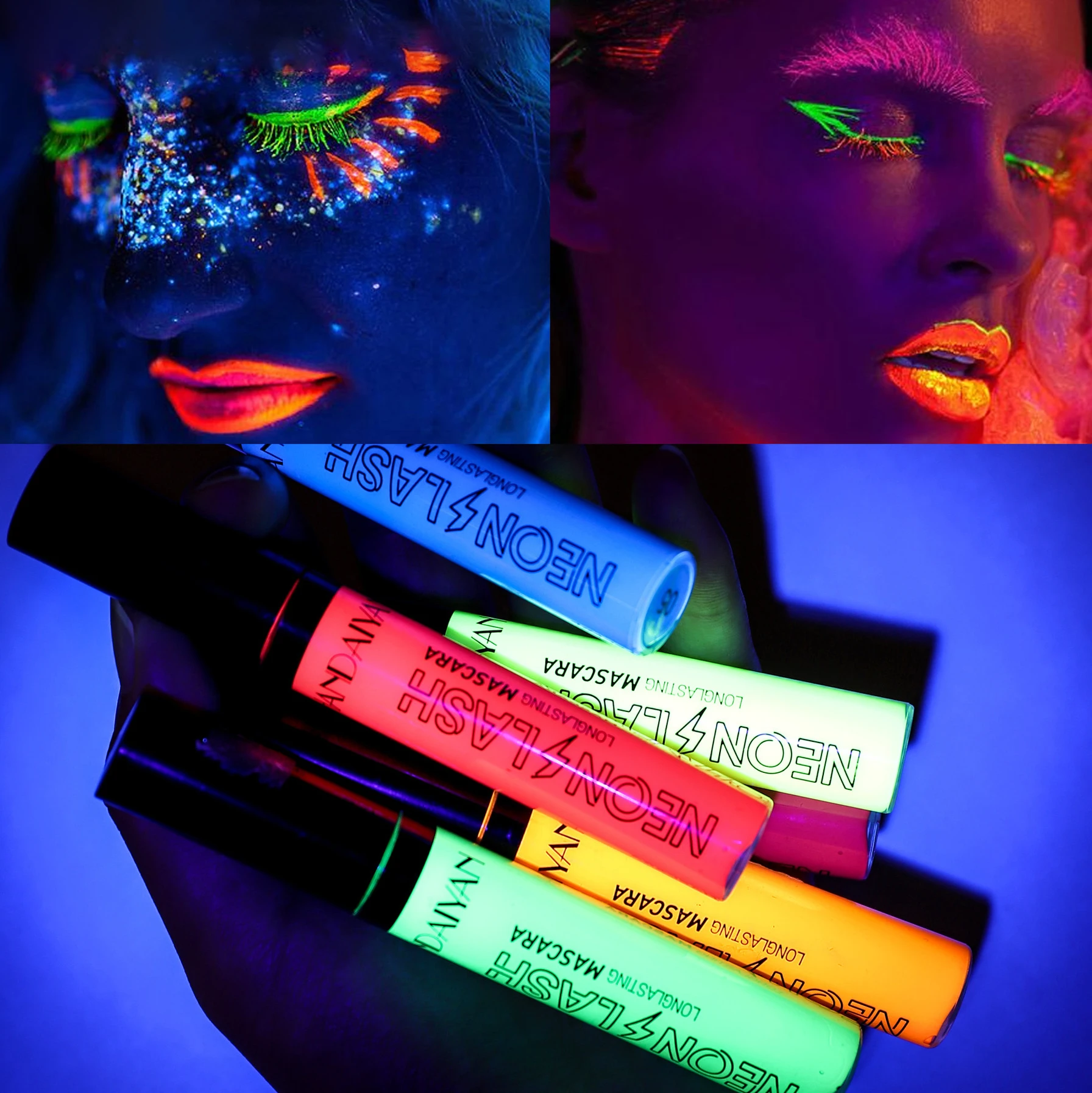 Halloween 6-Color Long-Lasting Mascara Set Multi-Use Body Paint - Waterproof and Smudge-Proof Halloween Makeup