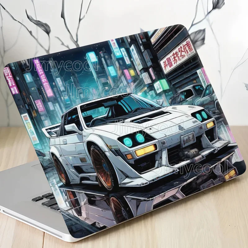 2 Pieces of Japanese Night City Neon Car Design Laptop Sticker  Self adhesive Waterproof and Scratch-proof Removable Protective