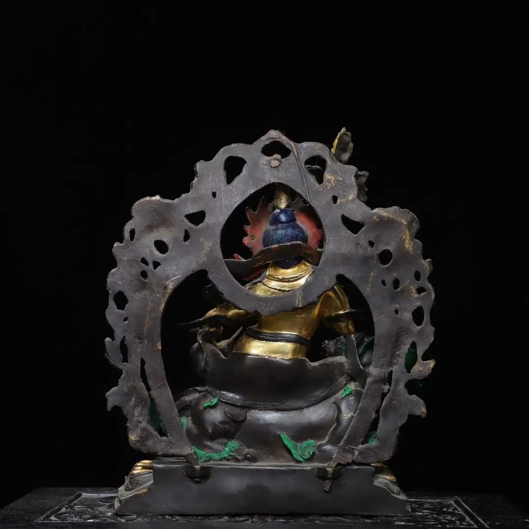 Copper gilt painting [Treasure King] is 30 cm high, 26 cm wide, 15 cm thick and weighs 3.8 kg