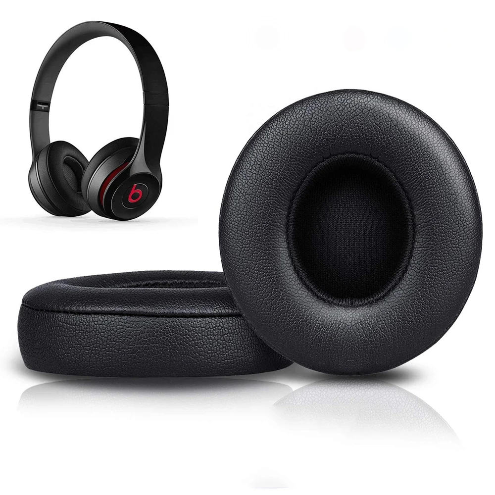 2pcs/pairs Leather Headphone Foam For Beats solo 2.0 3.0 Wireless Version Headset Ear pads Cushion Replacement Covers Accoriess