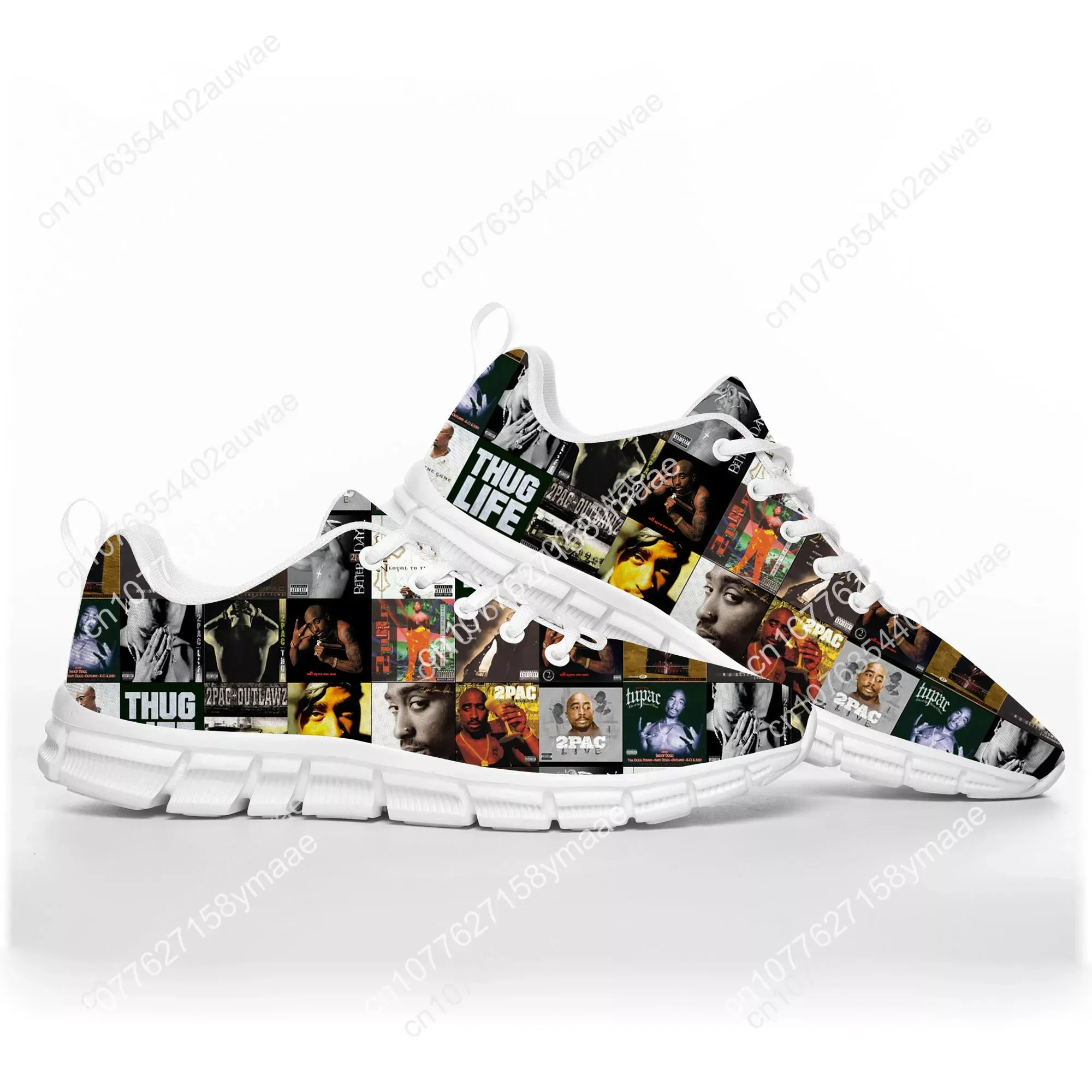 Men's Sneakers Tupac 2pac Hip Hop Sports Shoes Mens Womens Teenager Cozy Fashion Sneakers Casual Custom High Quality Couple Shoe