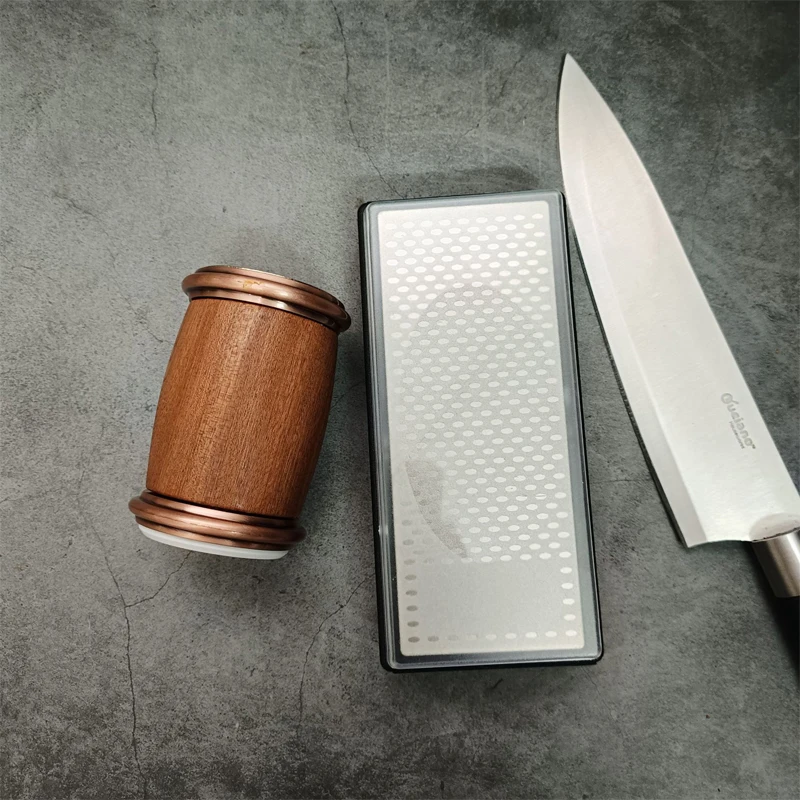 New Arrival Kitchen Rolling Blade Knife Sharpener 15/20° Two Angles Non‑slip Base Diamond Grinding Disc Fine Sharpening Kit