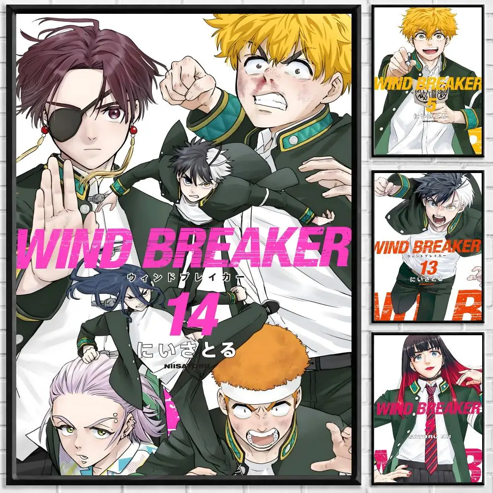 Anime WIND BREAKER Poster Self-adhesive Art Waterproof Paper Sticker Coffee House Bar Room Wall Decor