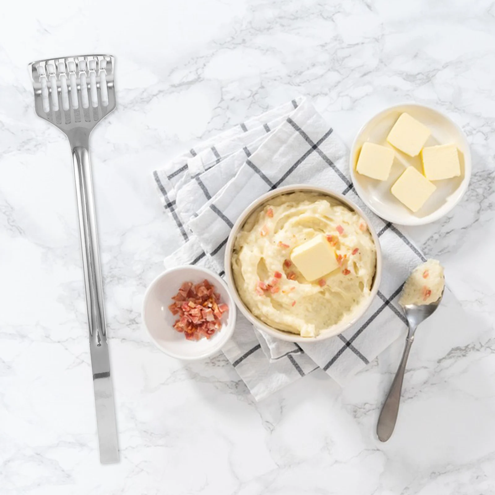 

Картофелерезка из нержавеющей стали, сверхмощный ручной пресс для картофельного пюре, детское питание, фасоль, авокадо, мясо, овощи, кухня