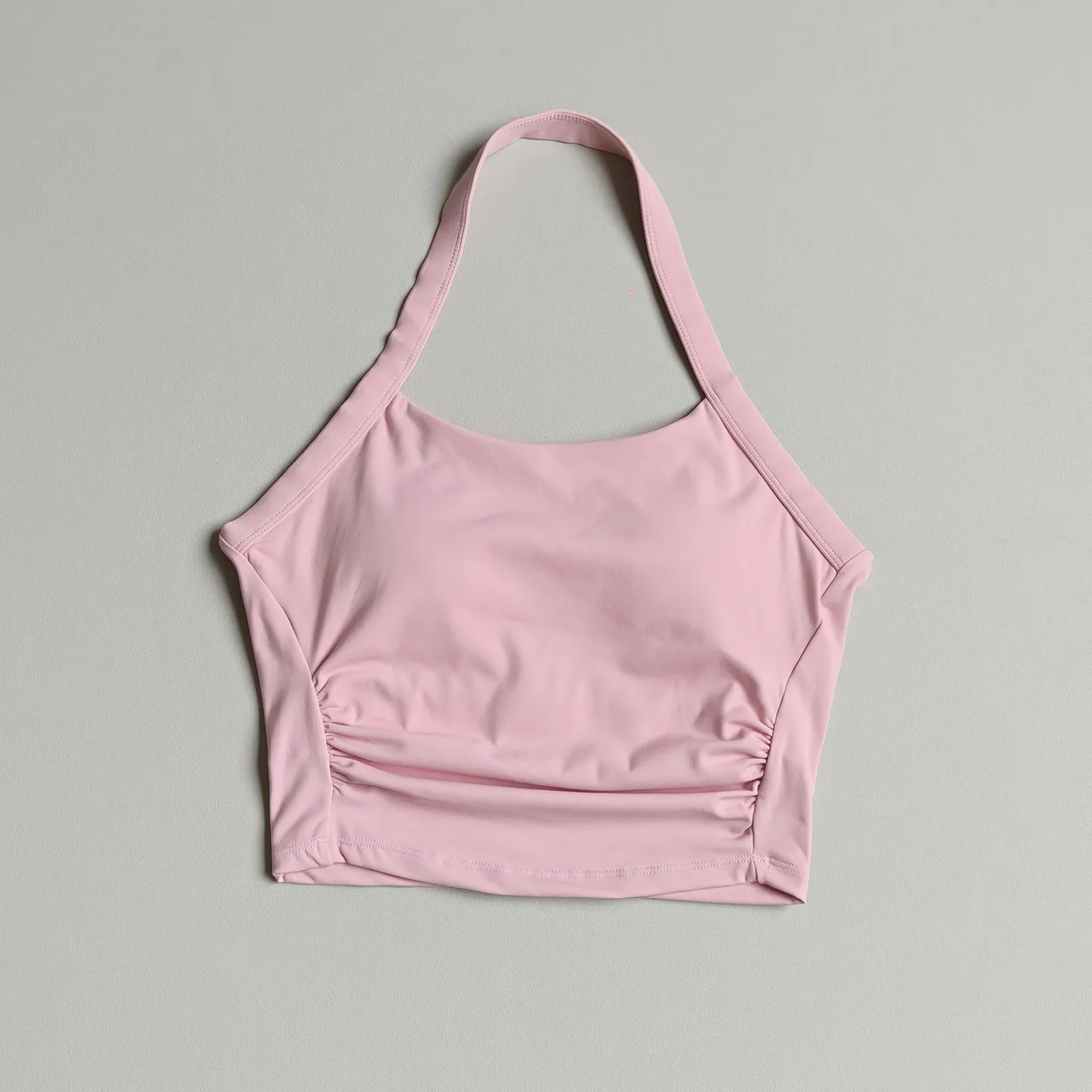 Women's Halter Neck Yoga Vest High-Intensity Sports Bra Fitness Pilates Top with Chest Pad for Collecting Secondary Breasts