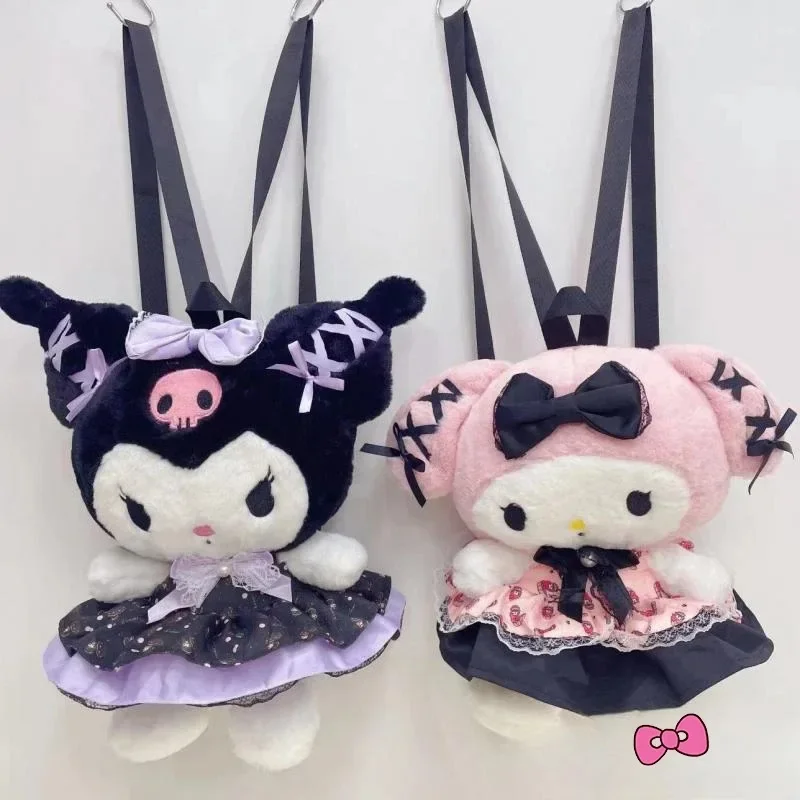 

Kawaii Miniso Bag Kuromi Plush Backpack Lolita Style Plushies Stuffed Animal Doll Toys My Melody Bag Women Tote Girl Christmas