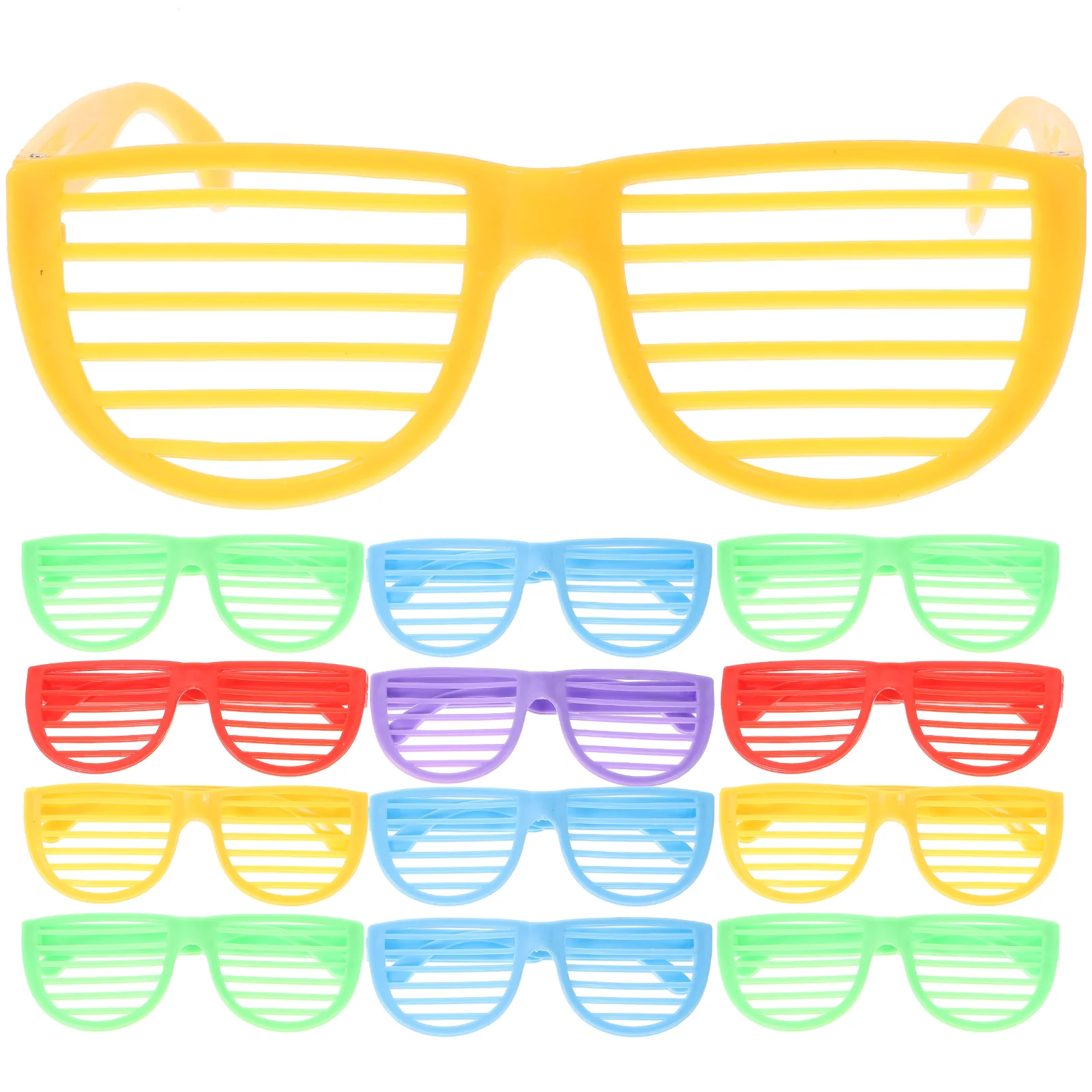 24-teiliges, erschwingliches Partyzubehör, Shutter Shades, Sonnenbrillen, Kleidung, Brillen, Kostümball