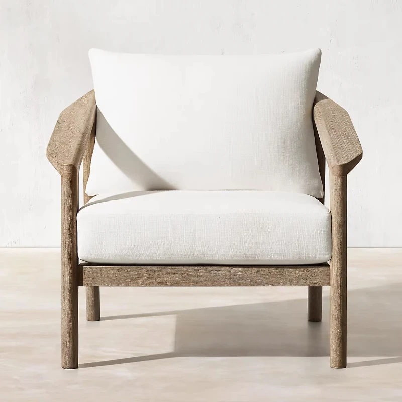 

Outdoor terrace all-weather Maltese teak leisure chair furniture modern luxury outdoor living room chair