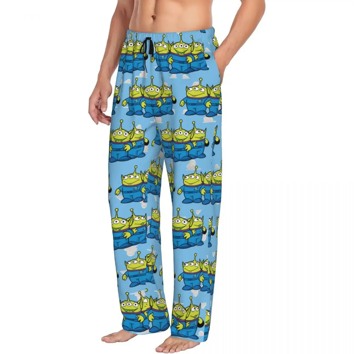 Custom Print Toy Story Aliens Pajama Pants for Men Animation New Sleep Sleepwear Bottoms with Pockets