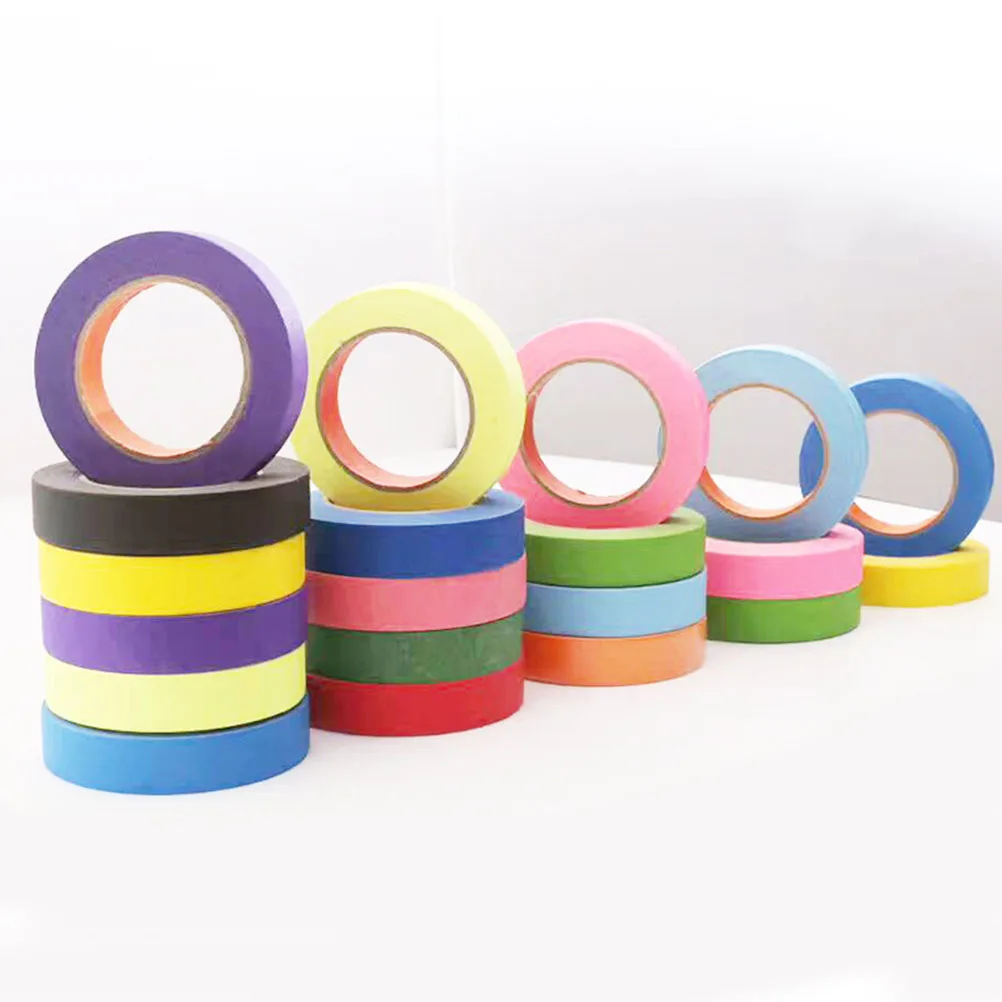 

12 Rolls Colorful Masking Tape 10mmx20m High Temp Resistance Tear Proof DIY Crafts Tape for Painting Home Wall Vehicle