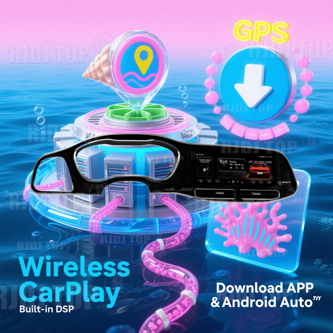 

Android 13 для Dodge Challenger SRT Hellcat 2010-2023, автомобильное радио Carplay, мультимедийное стерео GPS Navi, авто видеорегистратор, головное устройство