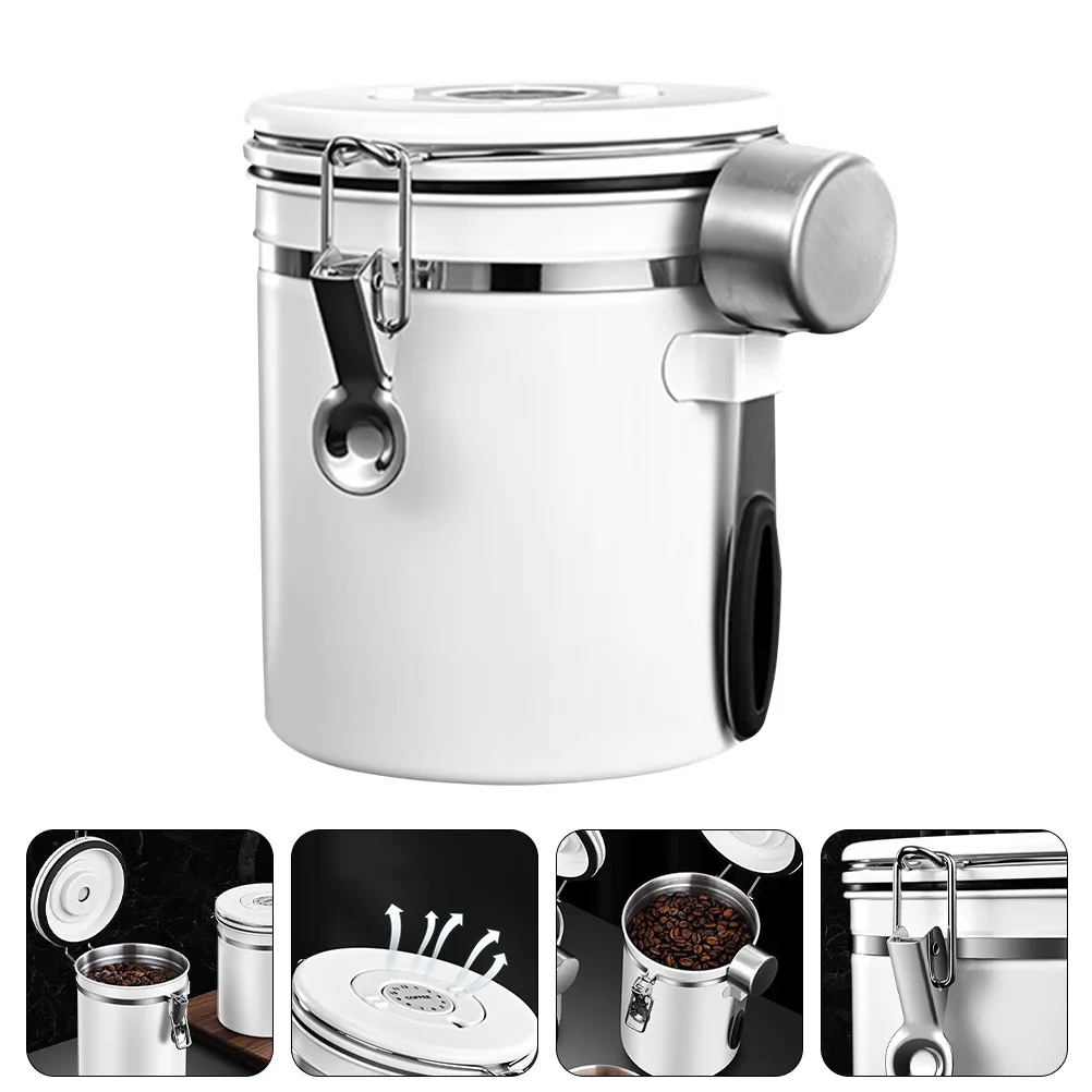 1 Set 1 Set Stoples Penyimpanan Kopi dari Baja Anti Karat, Wadah Kedap Udara untuk Teh, Gula, Kacang, Tempat Penyimpanan, Organizer Dapur