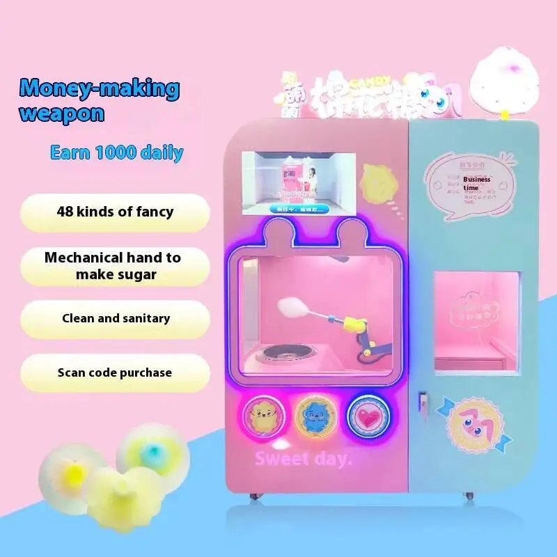 Intelligent New Fully Automatic Cotton Candy Commercial  Selling Machine Scenic Area Shopping Mall Investment Cotton Candy