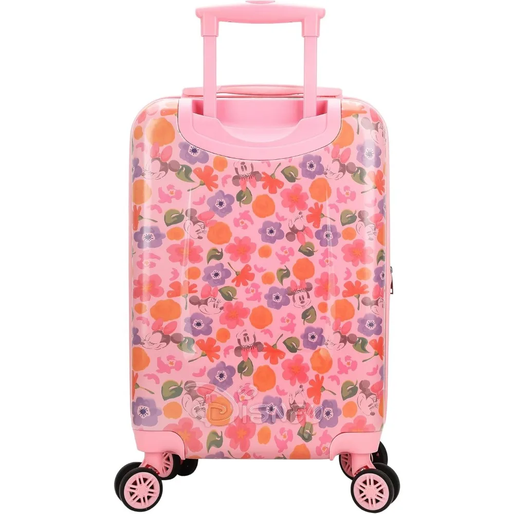 Minnie Mouse Print 20 Inch Hardshell Spinner Carry-On Suitcase with All-Over Design for Travel