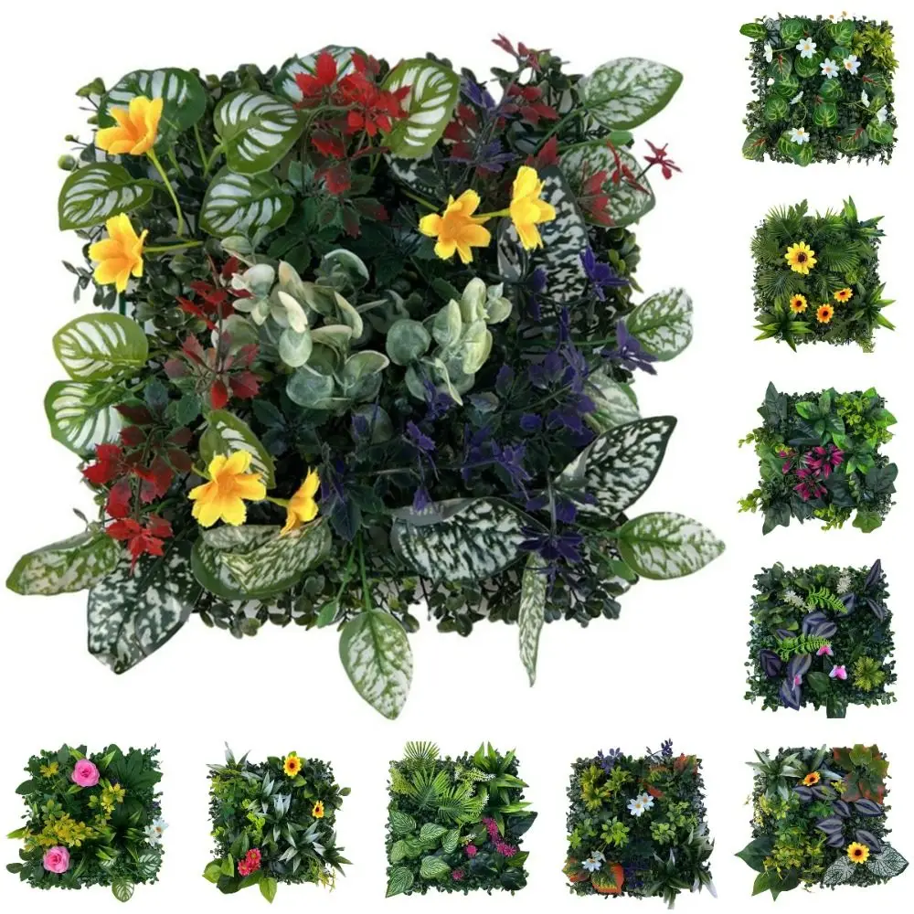

DIY Artificial Plant Wall Panel Flower Eternal Life Simulation Maple Plant Sheet 25*25cm Sunflower Artificial Eucalyptus Carpet