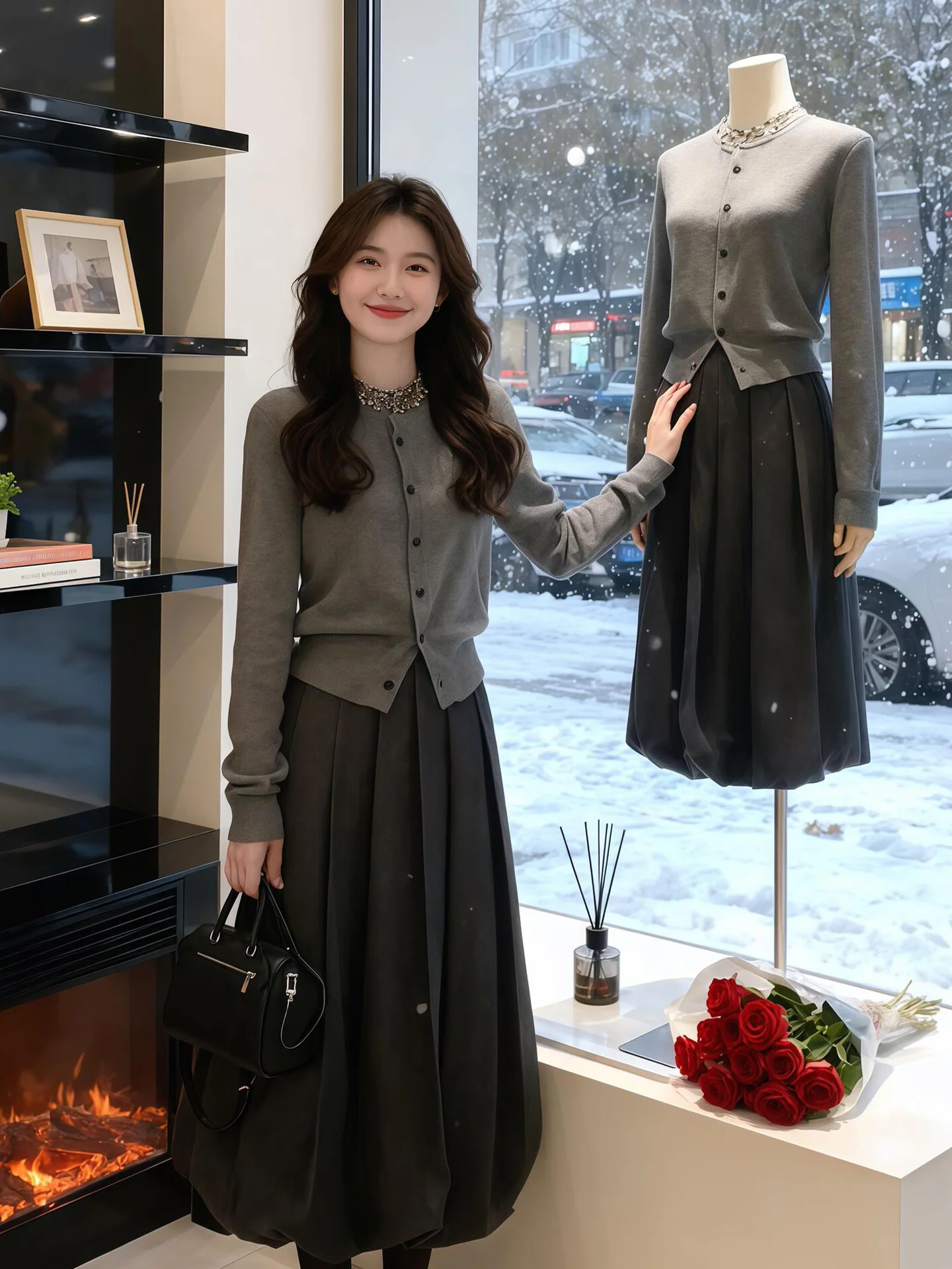   Thiened Long Sve round Ne Knitwear Cardigan Maglione da donna invernale Faion Commute Sle Camere delicato sulla pelle