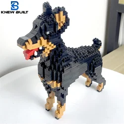 Knew Built Dog Micro Mini Building Blocks Toys: Adorable Doberman Pinscher, Ideal Pet Lover Gift, Celebrate Canine Companionship