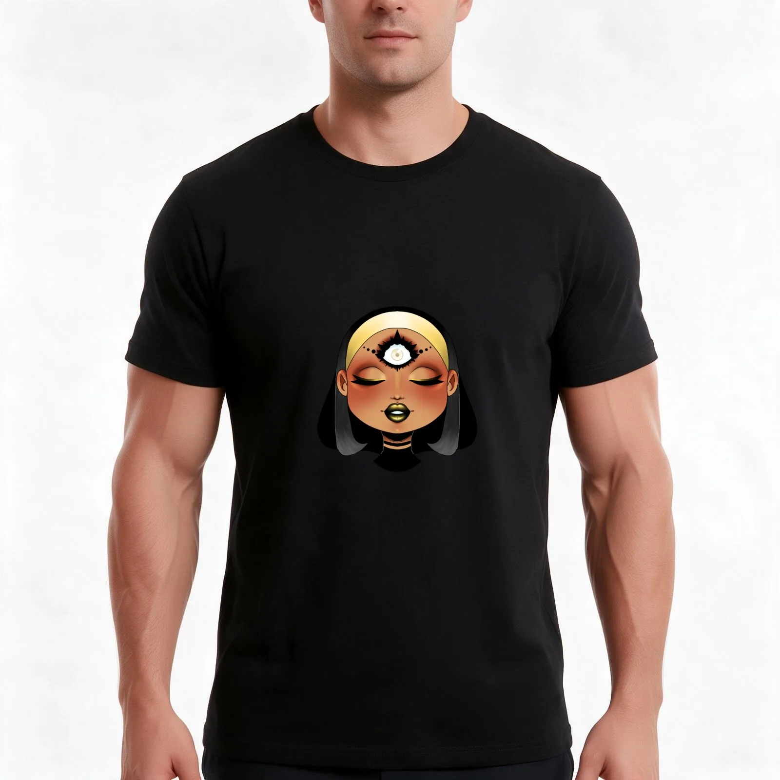 Open Your Third Eye T-Shirt, Summer Casual Cotton Tee, Oversized Streetwear Tops, Vintage Graphic Print, Loose Fit Short Sleeve