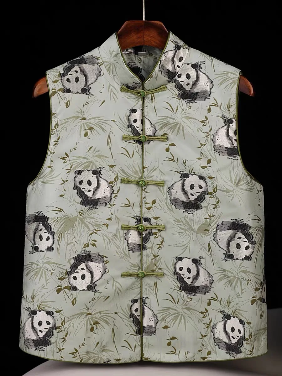 

New Year Chinese Panda Traditional Women Lady Vest Coat