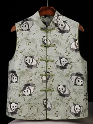New Year Chinese Panda Traditional Women Lady Vest Coat