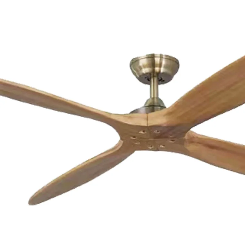 Ventilador de techo de madera con Control remoto para interiores, ventilador moderno de techo de madera maciza, sin lámpara, para decorar el hogar