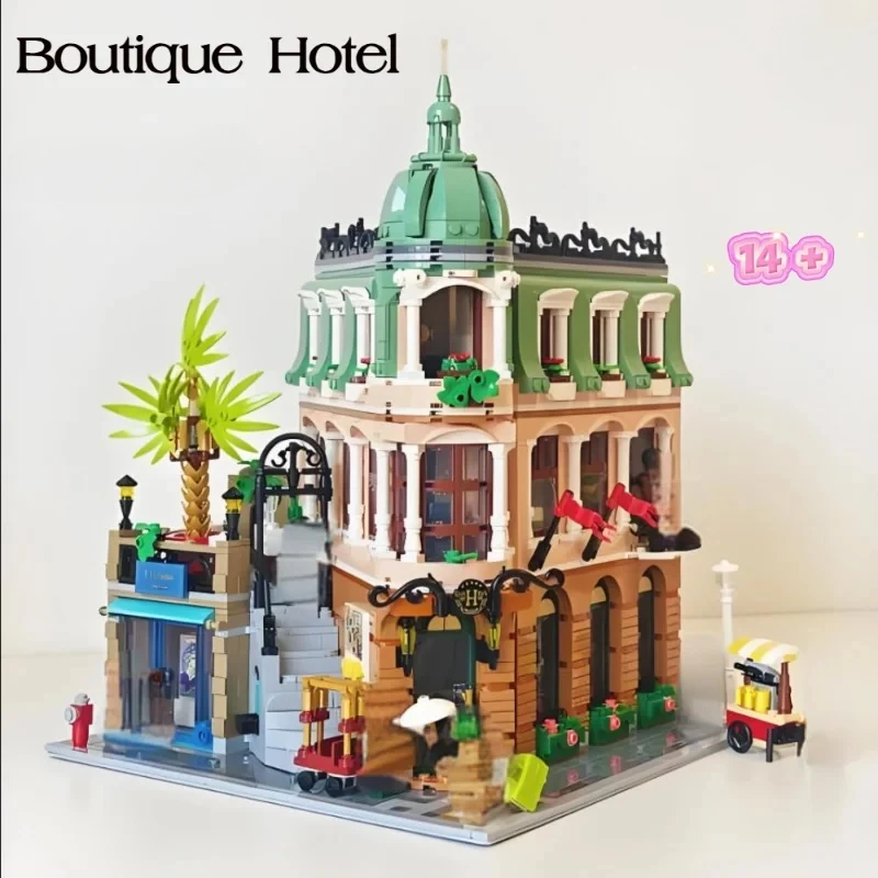 

MINISO Hot Toy Creative City Corner Building Boutique Hotel Streetscape Building Block For Birthday Christmas Gift